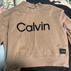 Calvin Klein Crewneck, Brown, XL fits like M